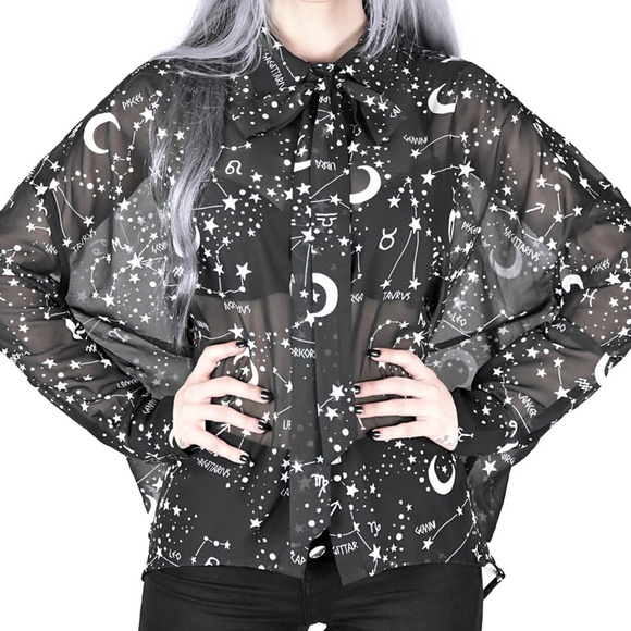 Killstar Tops - Milky Way Chiffon Shirt